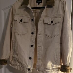 Jeremiah Cream Jean Jacket with Brown Accents